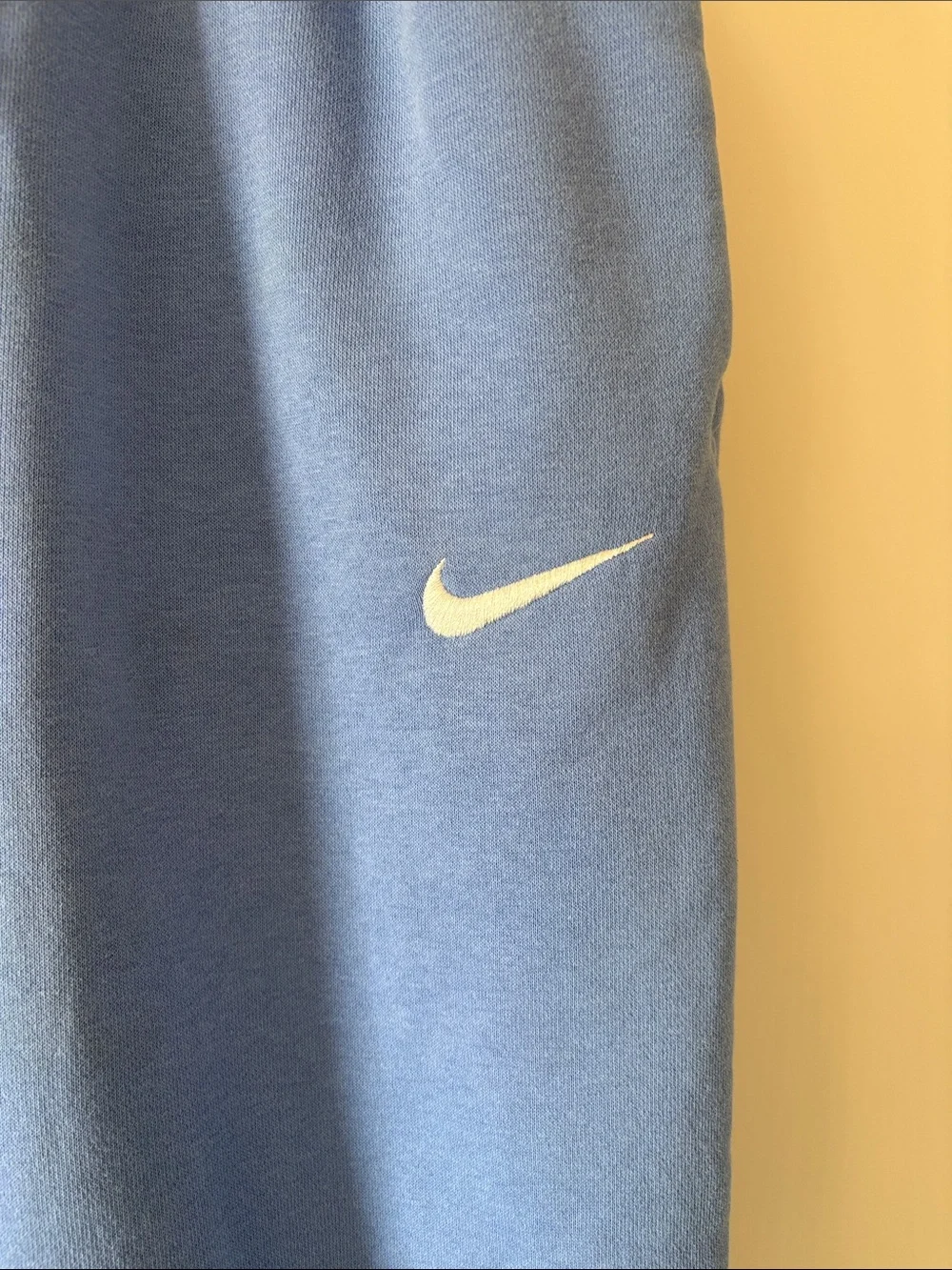 Nike Blue Fleece Jogger Sweatpants Embroidered Swoosh Athleisure Sporty Small